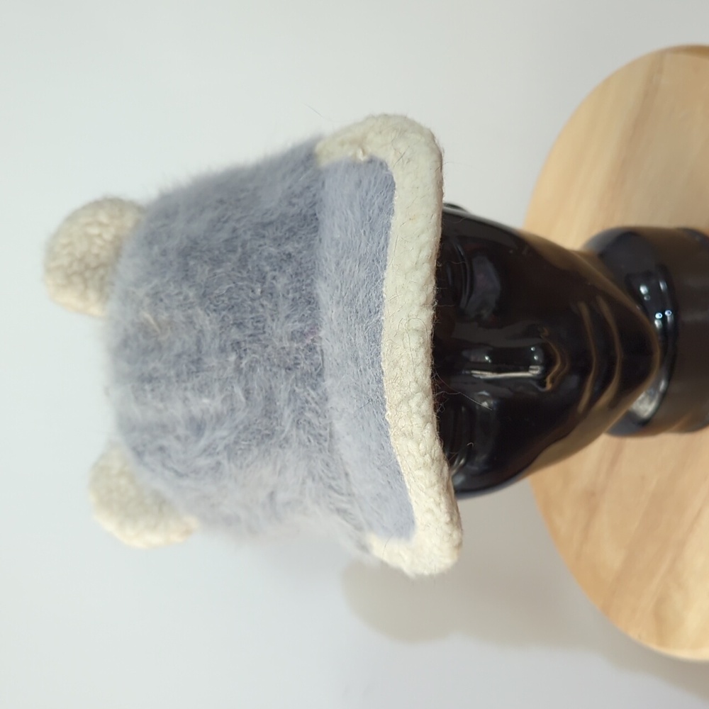 Angora mix fur animal ear hat